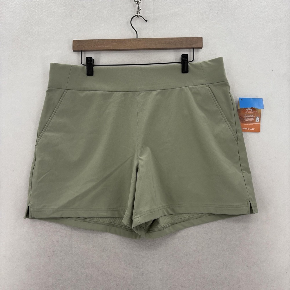 Columbia All Seasons Shorts Womens XL Safari Omni Shade UPF 50 Stretch Green NWT